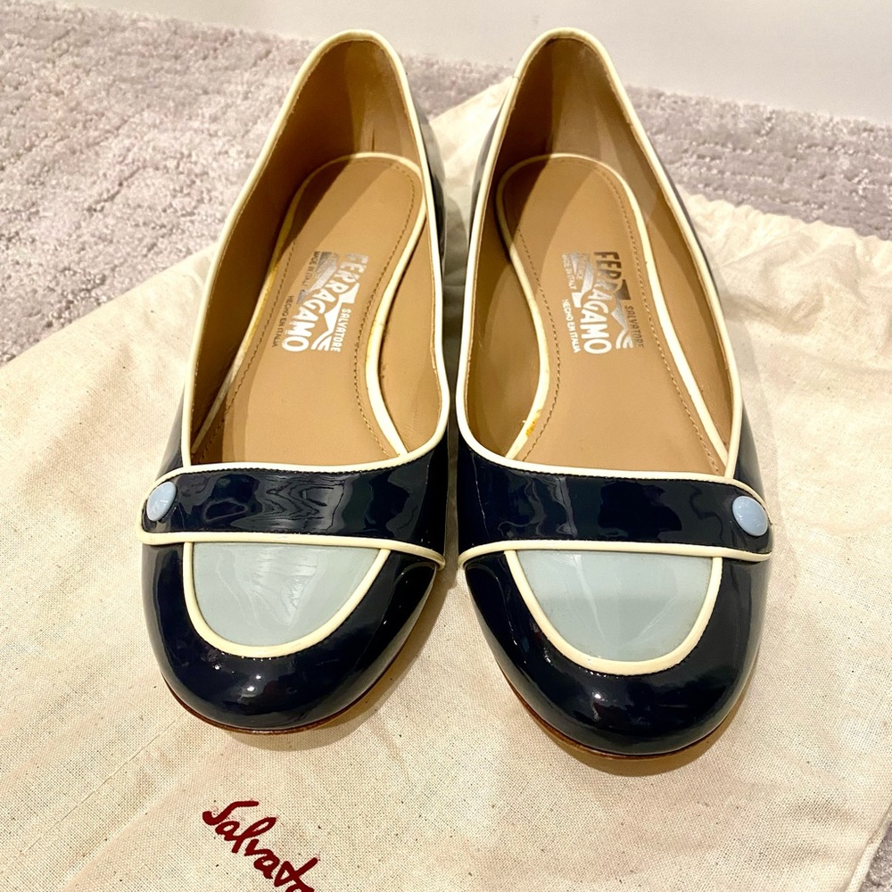 Salvatore Ferragamo blue mocassim